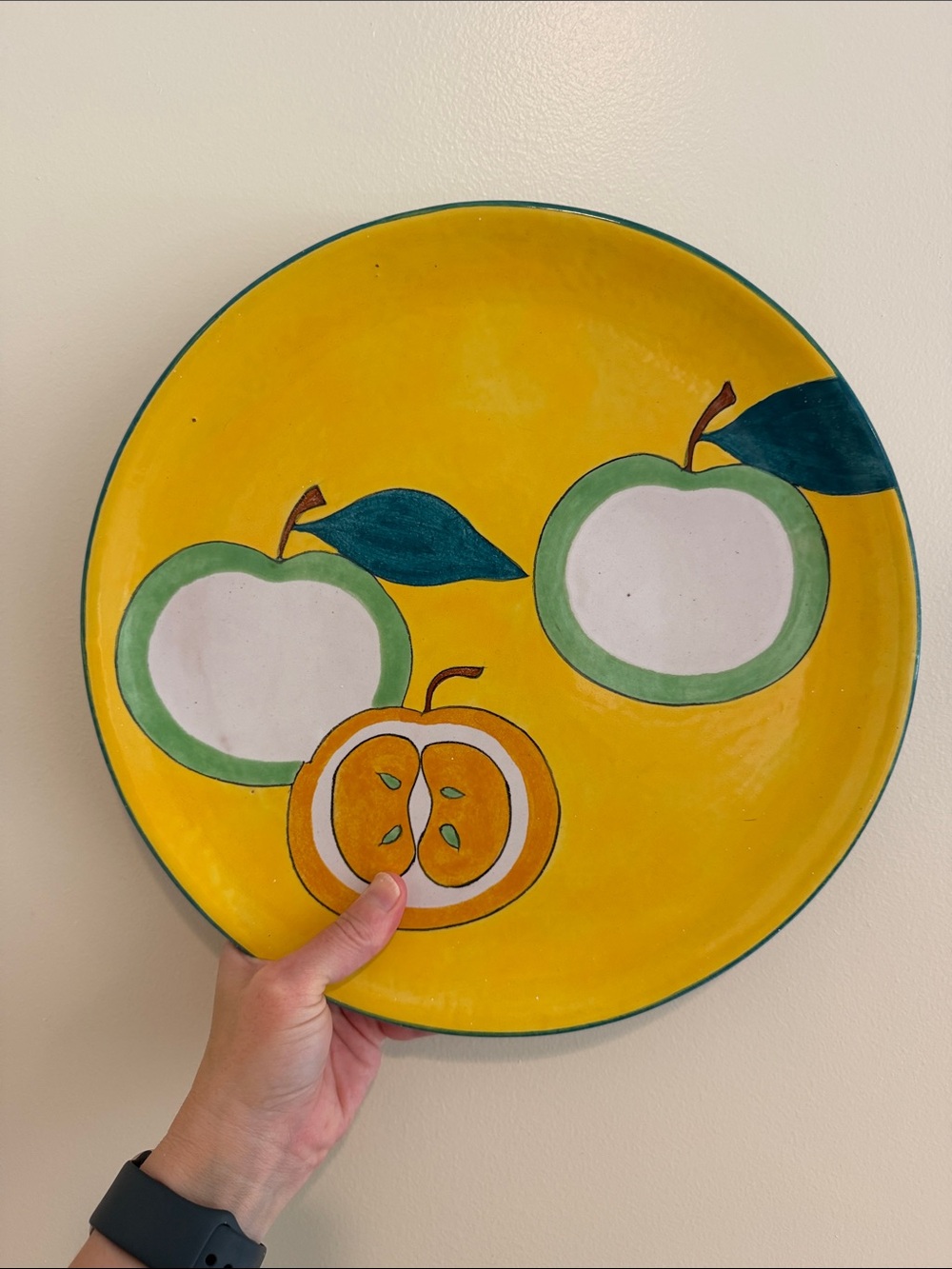 Officina Ceramica Made in Italy Hand-Painted Fruit Ceramic Plate.